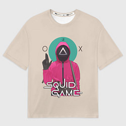 Футболка оверсайз мужская Squid game - Игра в кальмара треугольник, цвет: 3D-принт