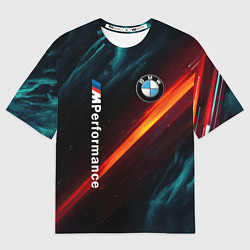 Мужская футболка оверсайз BMW M PERFORMANCE NEON БМВ М НЕОН