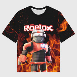 Мужская футболка оверсайз ROBLOX FIRE РОБЛОКС ОГОНЬ ПОЖАРНЫЙ