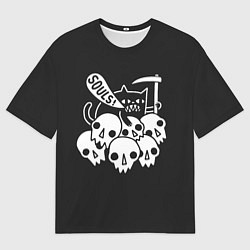 Футболка оверсайз мужская Кот - Жнец, цвет: 3D-принт