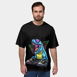 Футболка оверсайз мужская Динозавр ди-джей, цвет: 3D-принт — фото 2