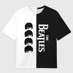 Мужская футболка оверсайз The Beatles черно - белый партер
