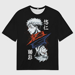 Мужская футболка оверсайз ИТАДОРИ СУКУНА ITADORI SUKUNA МАГИЧЕСКАЯ БИТВА