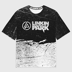 Мужская футболка оверсайз Линкин Парк Лого Рок ЧБ Linkin Park Rock
