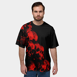 Футболка оверсайз мужская Черепа свалка, цвет: 3D-принт — фото 2