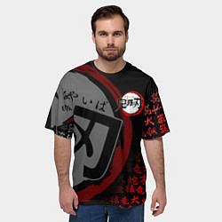Футболка оверсайз мужская КЛИНОК РАССЕКАЮЩИЙ ДЕМОНОВ ИЕРОГЛИФЫ ЛОГО, цвет: 3D-принт — фото 2