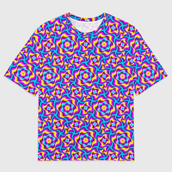 Мужская футболка оверсайз Красочный фон с цветами