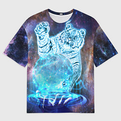 Футболка оверсайз мужская Звездный тигр, цвет: 3D-принт