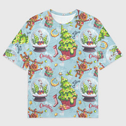 Футболка оверсайз мужская Merry Christmas Pattern, цвет: 3D-принт