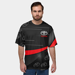 Футболка оверсайз мужская ТОЙОТА TOYOTA RED LINES, цвет: 3D-принт — фото 2
