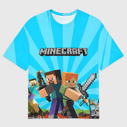 Футболка оверсайз мужская МАЙНКРАФТ ГЕРОИ ИГРЫ MINECRAFT, цвет: 3D-принт