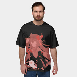Футболка оверсайз мужская Genshin Impact Hu Tao Tao, цвет: 3D-принт — фото 2