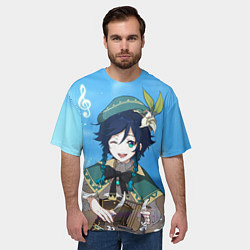 Футболка оверсайз мужская Венти Genshin Impact, цвет: 3D-принт — фото 2