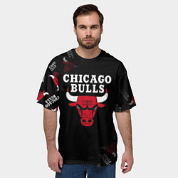 Футболка оверсайз мужская ЧИКАГО БУЛЛС БЫКИ CHICAGO BULLS, цвет: 3D-принт — фото 2