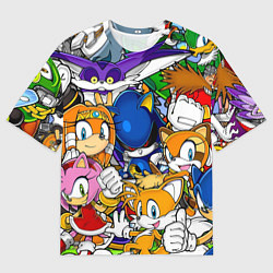 Мужская футболка оверсайз КИБЕР СОНИК CYBER SONIC ROBOT