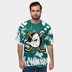 Футболка оверсайз мужская Анахайм Дакс Anaheim Ducks, цвет: 3D-принт — фото 2