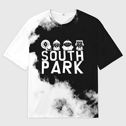 Футболка оверсайз мужская Все пацаны на черном фоне Южный Парк, цвет: 3D-принт