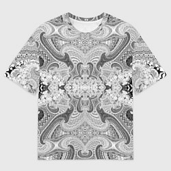 Мужская футболка оверсайз Черно-белый абстрактный узор