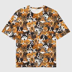Футболка оверсайз мужская Разные Собаки, цвет: 3D-принт