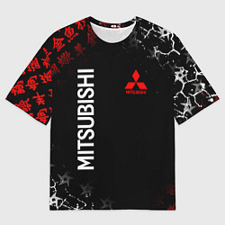Мужская футболка оверсайз MITSUBISHI SAMURAI JAPAN STYLE ИЕРОГЛИФЫ