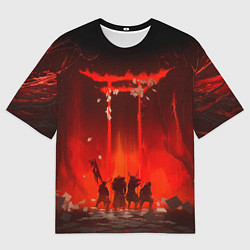 Футболка оверсайз мужская GHOST OF TSUSHIMA САМУРИ В ОГНЕ, цвет: 3D-принт