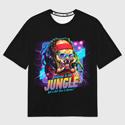 Мужская футболка оверсайз Predator in the jungle