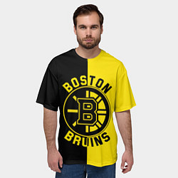 Футболка оверсайз мужская Boston Bruins, Бостон Брюинз, цвет: 3D-принт — фото 2