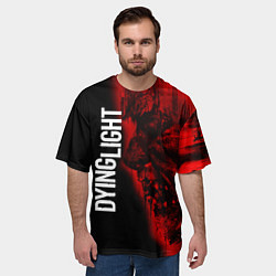 Футболка оверсайз мужская DYING LIGHT RED ZOMBIE FACE, цвет: 3D-принт — фото 2