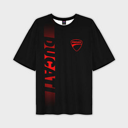 Мужская футболка оверсайз DUCATI BLACK RED LINE