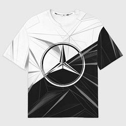 Футболка оверсайз мужская MERCEDES-BENZ МЕРСЕДЕС-БЕНЗ BLACK AND WHITE, цвет: 3D-принт