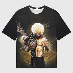 Футболка оверсайз мужская Хабиб Нурмагомедов с орлом, цвет: 3D-принт