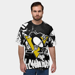 Футболка оверсайз мужская Питтсбург Пингвинз Pittsburgh Penguins, цвет: 3D-принт — фото 2