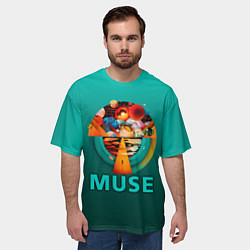 Футболка оверсайз мужская The Resistance - Muse, цвет: 3D-принт — фото 2