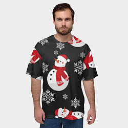 Футболка оверсайз мужская Снеговик!, цвет: 3D-принт — фото 2