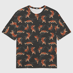 Мужская футболка оверсайз Тигр-хищник в облаках