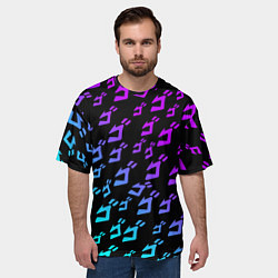 Футболка оверсайз мужская JOJOS BIZARRE ADVENTURE NEON PATTERN НЕОН УЗОР, цвет: 3D-принт — фото 2