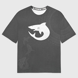 Футболка оверсайз мужская Кархародоны цвет ордена, цвет: 3D-принт