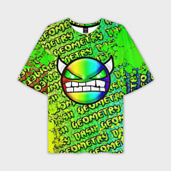 Мужская футболка оверсайз Geometry Dash: Acid Green