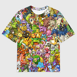 Мужская футболка оверсайз ПОКЕМОНЫ В ПИКСЕЛЯХ PIXEL POKEMON
