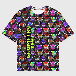 Мужская футболка оверсайз Geometry Dash: Heroes