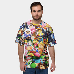 Футболка оверсайз мужская SUPER SMASH BROS ГЕРОИ ИГРЫ, цвет: 3D-принт — фото 2