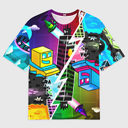 Футболка оверсайз мужская Geometry Dash: Parallel Worlds, цвет: 3D-принт