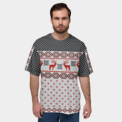 Футболка оверсайз мужская НОВОГОДНИЙ УЗОР, цвет: 3D-принт — фото 2