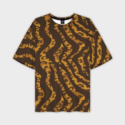 Мужская футболка оверсайз Шкура тигра леопарда гибрид