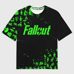 Футболка оверсайз мужская FALLOUT ПУПСЫ ПАТТЕРН ЗЕЛЁНЫЙ ЯДЕРНАЯ ЗИМА, цвет: 3D-принт