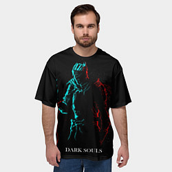 Футболка оверсайз мужская Dark Souls NEON Силуэт, цвет: 3D-принт — фото 2