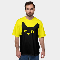 Футболка оверсайз мужская Котик голова кота, цвет: 3D-принт — фото 2