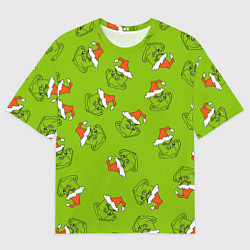 Футболка оверсайз мужская Гринч Укротитель рождества, цвет: 3D-принт