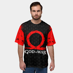 Футболка оверсайз мужская GOD OF WAR КРАТОС ЛОГО, цвет: 3D-принт — фото 2