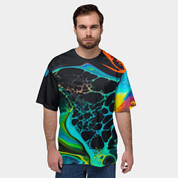 Футболка оверсайз мужская Огни большого города, цвет: 3D-принт — фото 2